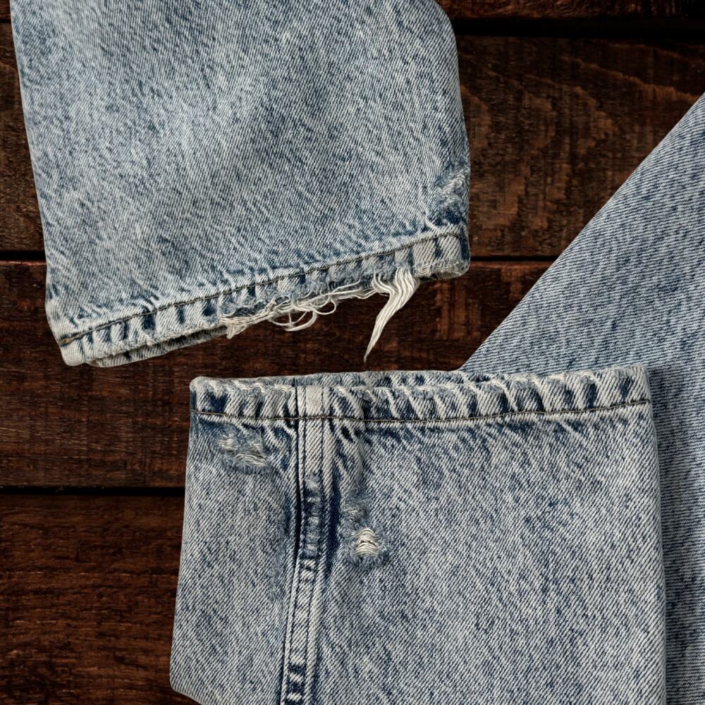 Free People My Own Lane High Rise Distressed Straight Leg Acid Wash Jeans 28 - Picture 8 of 14